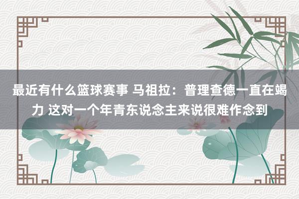 最近有什么篮球赛事 马祖拉：普理查德一直在竭力 这对一个年青东说念主来说很难作念到