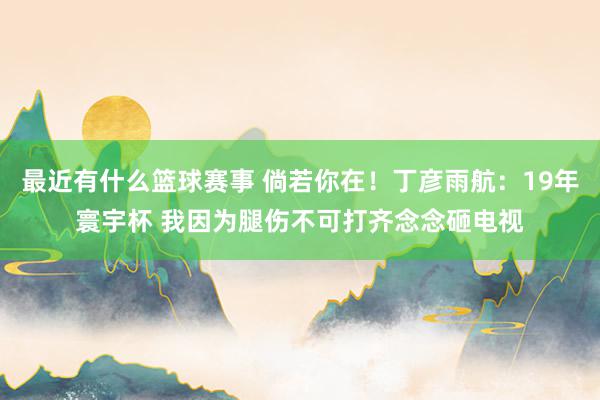 最近有什么篮球赛事 倘若你在！丁彦雨航：19年寰宇杯 我因为腿伤不可打齐念念砸电视